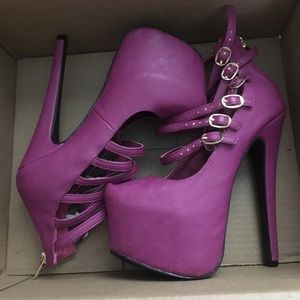 Fuchia strappy Platform Heels